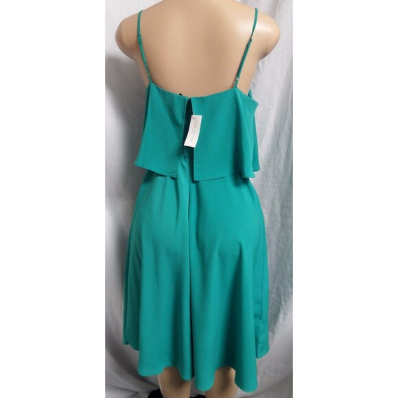 ANN TAYLOR SEA GREEN OVERLAY TOP CAREER CASUAL A LINE DRESS SIZE: 4P NWT $120 - Picture 5 of 8